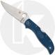 Spyderco Stretch 2 XL Lightweight C258PCBL Knife - Satin CPM SPY27 Drop Point - Cobalt Blue FRN
