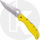 Spyderco Stretch 2 XL Lightweight Salt C258SYL Knife - Serrated H-2 Drop Point - Yellow FRN