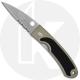 Spyderco Centofante C25PSBK - Gen 1 - Part Serrated ATS-34 Wharncliffe - Gray Aluminum with Black Rubber - Discontinued Item - B