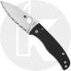 Spyderco Bodacious C263GS Knife - Satin Serrated CPM S30V Leaf - Black G10