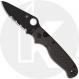Spyderco ButtonUp C275CFPSBK Knife - Black Oxide Part Serrated 8Cr13MoV Modified Clip Point - Carbon Fiber/G10 Laminate