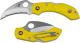 Spyderco C28SYL2HB Dragonfly 2 Salt Hawkbill Knife Serrated Rust Free Blade Yellow FRN Handle