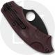 Spyderco Meerkat Lightweight C64BGBKP Knife - Sprint Run - Black CTS PD#1 Leaf - Burgundy FRN - Phantom Lock