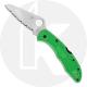 Spyderco Salt 2 Knife - C88FSGR2 - Serrated LC200N Drop Point - Green FRN - Lock Back