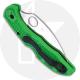 Spyderco Salt 2 Wharncliffe Knife - C88FSWCGR2 - Serrated LC200N Wharncliffe - Green FRN - Lock Back