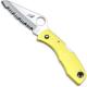 Spyderco Knives Spyderco Salt I Knife, Serrated Blade with Yellow Handle, SP-C88SYL