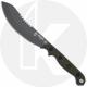 TOPS Knives Brush Wolf Knife BWLF-01 - Tungsten Cerakote 1095 Sawback - Green Micarta