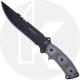 TOPS Knives Firestrike 45 FS45 - Black Traction Coated 1095 Modified Drop Point Fixed Blade - Linen Micarta