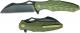 We Knife Company 701A EDC Liner Lock Flipper Folding Knife Black Stonewash Green G10