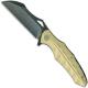 We Knife Company 701C EDC Liner Lock Flipper Folding Knife Black Stonewash Tan G10