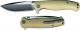 We Knife Company 703C EDC Liner Lock Flipper Folding Knife 2 Tone Blade Tan G10 Handle