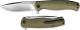 We Knife Company 703D EDC Liner Lock Flipper Folding Knife Satin Blade Tan G10 Handle