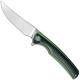 We Knife Company 704CFC EDC Liner Lock Flipper Folding Knife Green Ti and Carbon Fiber