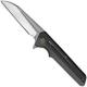 We Knife Company 705E EDC Frame Lock Flipper Folding Knife Satin Wharncliffe Black Ti Handle