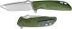 We Knife Company 706B EDC Liner Lock Flipper Folding Knife Stonewash Blade Green G10