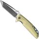 We Knife Company 706C EDC Liner Lock Flipper Folding Knife 2 Tone Blade Tan G10