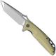 We Knife Company 706D EDC Liner Lock Flipper Folding Knife Stonewash Blade Tan G10