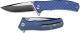 We Knife Company Blitz 711A EDC Liner Lock Flipper Folding Knife 2 Tone Blade Blue G10 Handle