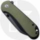 CIVIVI Elementum C18062AF-2 Knife - Black Nitro-V Wharncliffe - OD Green G10 - Flipper Folder