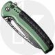 CIVIVI Sentinel Strike C22025B-DS1 Knife - Damascus Reverse Tanto - Green Aluminum - Flipper Folder