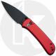 CIVIVI Qubit C22030E-2 Knife - Black Stonewashed 14C28N Drop Point - Red Aluminum