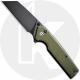 CIVIVI Amirite C23028-3 Knife - Black Nitro-V Reverse Tanto - Coarse OD Green G10 - Flipper Folder