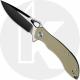 WE Knife C805C CIVIVI Aquila Black Stonewash and Satin Drop Point Flipper Folder Tan G10 Liner Lock