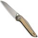 CIVIVI Mckenna Knife C905D - Elijah Isham - Gray Stonewash 154CM Sheepfoot - Black Stonewash Brass - Liner Lock - Front Flipper