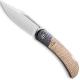 CIVIVI Rustic Gent Knife C914C - Satin D2 Clip Point - Tan Micarta and Carbon Fiber - Lock Back