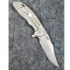 Rick Hinderer XM-18 Knife 3.5 Inch Bowie Black and Blue G10 Stonewash Frame Lock Flipper