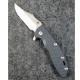 Rick Hinderer XM-18 Knife 3.5 Inch Bowie Black and Blue G10 Stonewash Frame Lock Flipper