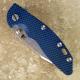 Rick Hinderer XM-18 Knife 3.5 Inch Stonewash Harpoon Spanto Black Blue G10 Frame Lock Flipper