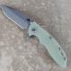 Rick Hinderer XM-18 Knife 3.5 Inch Stonewash Harpoon Spanto Jade G10 Frame Lock Flipper