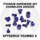 Titanium Hardware Replacement Screw Set for Spyderco Yojimbo Knife - High Voltage Chameleon Anodize
