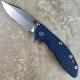 Rick Hinderer XM-18 Knife 3.5 Inch Stonewash Harpoon Spanto Black Blue G10