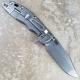 Rick Hinderer XM-18 Knife 3.5 Inch Stonewash Harpoon Spanto Gray G10 Frame Lock Flipper